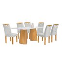 Ver imagem 2 de Conjunto Mesa Stella Ripada 170cm com 6 Cadeiras Stella Tampo Smart Plus com Vidro