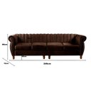 Ver imagem 3 de Sofá Realeza 4 Lugares Cor:veludo Marrom 260