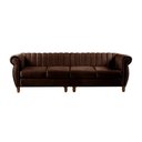 Ver imagem 2 de Sofá Realeza 4 Lugares Cor:veludo Marrom 260