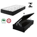 Ver imagem 3 de Cama Box Baú Solteiro Sintético Preto + Colchão Solteiro Espuma D33 Com EPS 26x88x188
