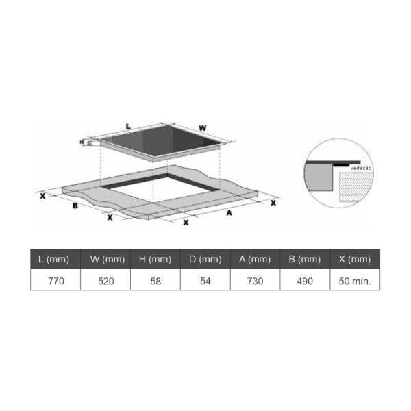 Cooktop 4 Bocas de Indução com Turbo Total 220V Mci024Bg1 Mueller Preto - 8