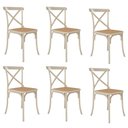 Ver imagem 1 de Kit 6 Cadeiras Cross Katrina X em Aço para Mesa Sala Cozinha Assento Bege - Off White/bege