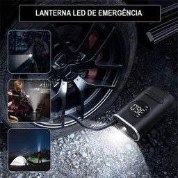 Calibrador de Pneu Elétrico Portátil Mini Compressor Recarregável para Carros Motos Bicicletas - 5