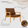 Conjunto 2 Poltronas Milano para Área ou Varanda Gourmet Estofada Pés em Madeira Maciça Decorativa S - 2