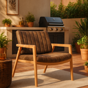 Ver imagem 5 de Conjunto 2 Poltronas Milano para Área ou Varanda Gourmet Estofada Pés em Madeira Maciça Decorativa S