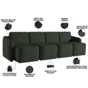 Ver imagem 4 de Sofá Cama para Sala de Estar 4 Lugares 356cm Montserrat K01 Veludo Verde - Lyam Decor