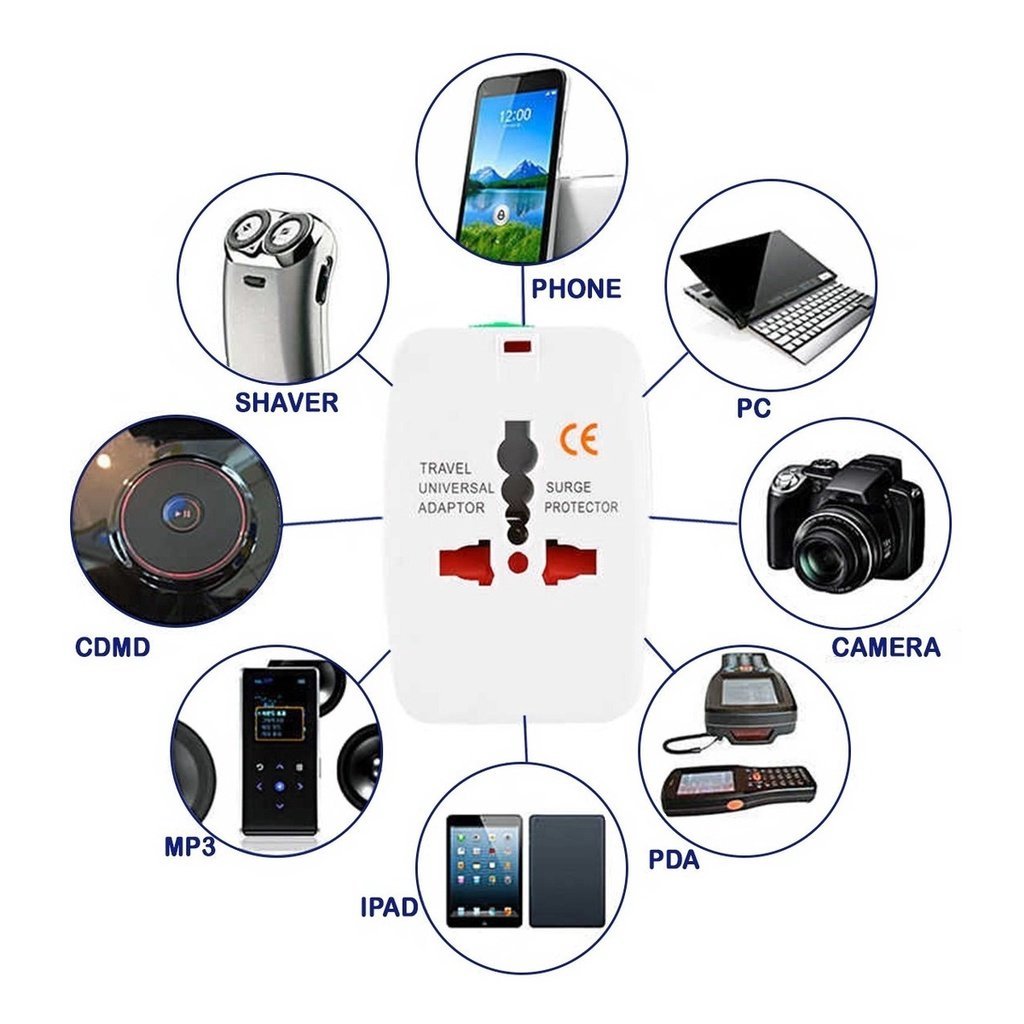 Adaptador Tomada Universal Internacional Eua Europa Asia - Lukton - 3