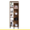 Ver imagem 2 de Paneleiro Laura 70 X 213 X 52 Cm 2 Portas Nichos Mdp Mel Preto - Clicklar