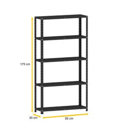 ESTANTE DE AÇO 175X92X30 5 PRAT. C/ REFORÇO PANDIN - PRETO EP-5AR-VU-175 - 2