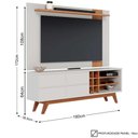 Ver imagem 4 de Rack para Sala Norena com Painel para TV 70 Pol. Amélie C05 Off White Matte/Freijó - Mpozenato