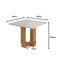 Ver imagem 5 de Mesa Quadrada 90x90 Sala de Jantar Oasis + 4 Cadeira Agatha Estofado em Veludo - Vieiro Móveis