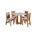 Ver imagem 6 de Mesa Quadrada 90x90 Sala de Jantar Oasis + 4 Cadeira Agatha Estofado em Veludo - Vieiro Móveis