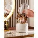 Ver imagem 4 de Porta Pincéis de Maquiagem de Luxo Giratório 360° com Tampa – Branco