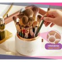 Ver imagem 6 de Porta Pincéis de Maquiagem de Luxo Giratório 360° com Tampa – Branco