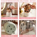 Ver imagem 3 de Porta Pincéis de Maquiagem de Luxo Giratório 360° com Tampa – Branco