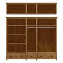 Ver imagem 3 de Conjunto Quarto: Guarda-roupa 10 Portas, Cômoda 4 Gavetas Freijó Topázio Madeira Pinus - Finestra