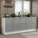 Ver imagem 1 de Kit Com 2 Balcões De Cozinha 4 Portas Branco/Cinza