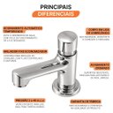 Ver imagem 3 de Torneira Lavatório Bancada Mebermatic Automática 25484 Meber - Cromado