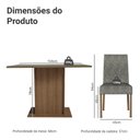 Ver imagem 3 de Conjunto Sala de Jantar Mesa Tampo de Vidro 4 Cadeiras Madesa