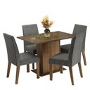 Ver imagem 2 de Conjunto Sala de Jantar Mesa Tampo de Vidro 4 Cadeiras Madesa