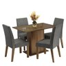 Conjunto Sala de Jantar Mesa Tampo de Vidro 4 Cadeiras Madesa - 2