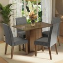 Ver imagem 1 de Conjunto Sala de Jantar Mesa Tampo de Vidro 4 Cadeiras Madesa