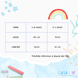 Conjunto de Mesa Redonda com Duas Cadeiras Infantil Borboleta Léia Mdf - 4