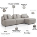 Ver imagem 4 de Sofá 4 Lugares com Chaise Direito Sala Living 294cm Arlo F04 Linho Cru Tc-14031 - Lyam Decor