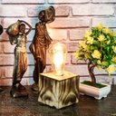 Ver imagem 3 de Luminária de Mesa Rústica - Abajur em Madeira Maciça Modelo Cubo + Lâmpada