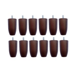 Kit 12 Pés para Cama Box/baú Queen King Size Din Marrom