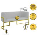 Ver imagem 3 de Kit Sofá 2 Lugares + 2 Poltronas Bouclê para Recepção Gold Cor:cinza