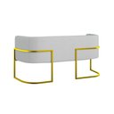 Ver imagem 6 de Kit Sofá 2 Lugares + 2 Poltronas Bouclê para Recepção Gold Cor:cinza