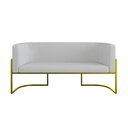 Ver imagem 5 de Kit Sofá 2 Lugares + 2 Poltronas Bouclê para Recepção Gold Cor:cinza