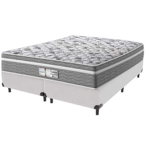 Cama Box Branco e Colchão Evolution Molas Ensacadas Queen Probel