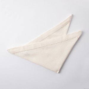 Jogo 4 Pç Guardanapo Ponto Ajour em Algodão Branco Cru