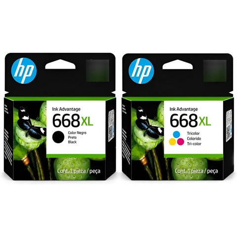 Cartucho de Tinta HP 668XL Kit 2 Cores Preto 7FP39V e Color 7FP38V | Deskjet Ink Advantage 2774 2776