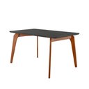 Ver imagem 1 de Mesa de Jantar Paris Madeira Maciça 140x80cm Tampo Retângular Vidro Móveis Minas Cor Preto