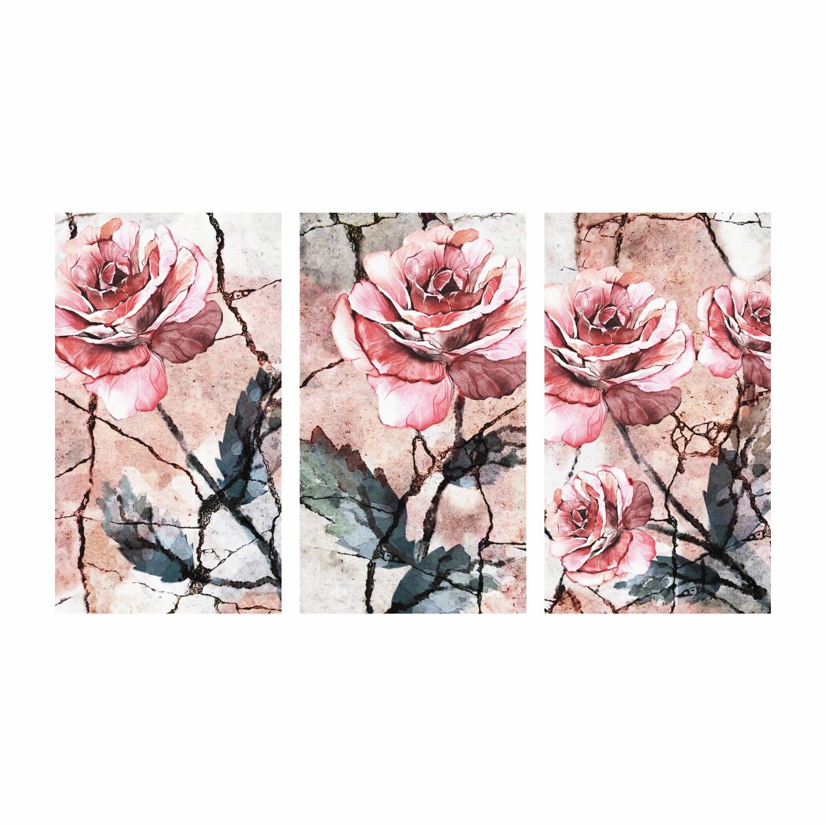 Quadro Decorativo Rosas Flores Primavera Rústico Vintage:rosas