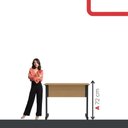 Ver imagem 3 de Mesa de Escritório Reta M90 P15 Tubular Pé em Aço 90cm Samba-Preto Pandin Móveis