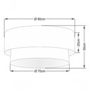 Ver imagem 4 de Plafon Duplo Cilíndrico Vivare Md-3065 Cúpula Tecido 80x70cm - Bivolt Rosa-bebê-branco 127/220v