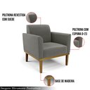 Ver imagem 3 de Poltrona Decorativa Isabella Pés Fixo em Madeira Castanho Suede Grafite G19 - Gran Belo