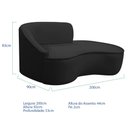 Ver imagem 5 de Kit Divã Recamier Orgânico Marrocos 200cm Lado Direito e 2 Poltronas Amore Bouclé Preto