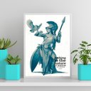 Ver imagem 2 de Quadro Deusa Grega Athena 24x18cm - com vidro:Madeira branca
