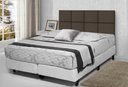 Ver imagem 2 de Cabeceira de Cama Estofada Casal 160cm Marrom Lisa - Rede Móveis