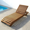 Ver imagem 1 de Espreguiçadeira para Jardim em Madeira Maciça Chaise Long 