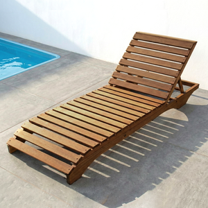 Espreguiçadeira para Jardim em Madeira Maciça Chaise Long