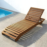 Espreguiçadeira para Jardim em Madeira Maciça Chaise Long  - 1