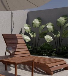 Espreguiçadeira para Jardim em Madeira Maciça Chaise Long  - 3