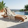 Espreguiçadeira para Jardim em Madeira Maciça Chaise Long  - 9
