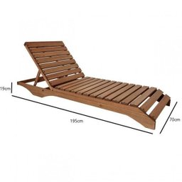 Espreguiçadeira para Jardim em Madeira Maciça Chaise Long  - 4